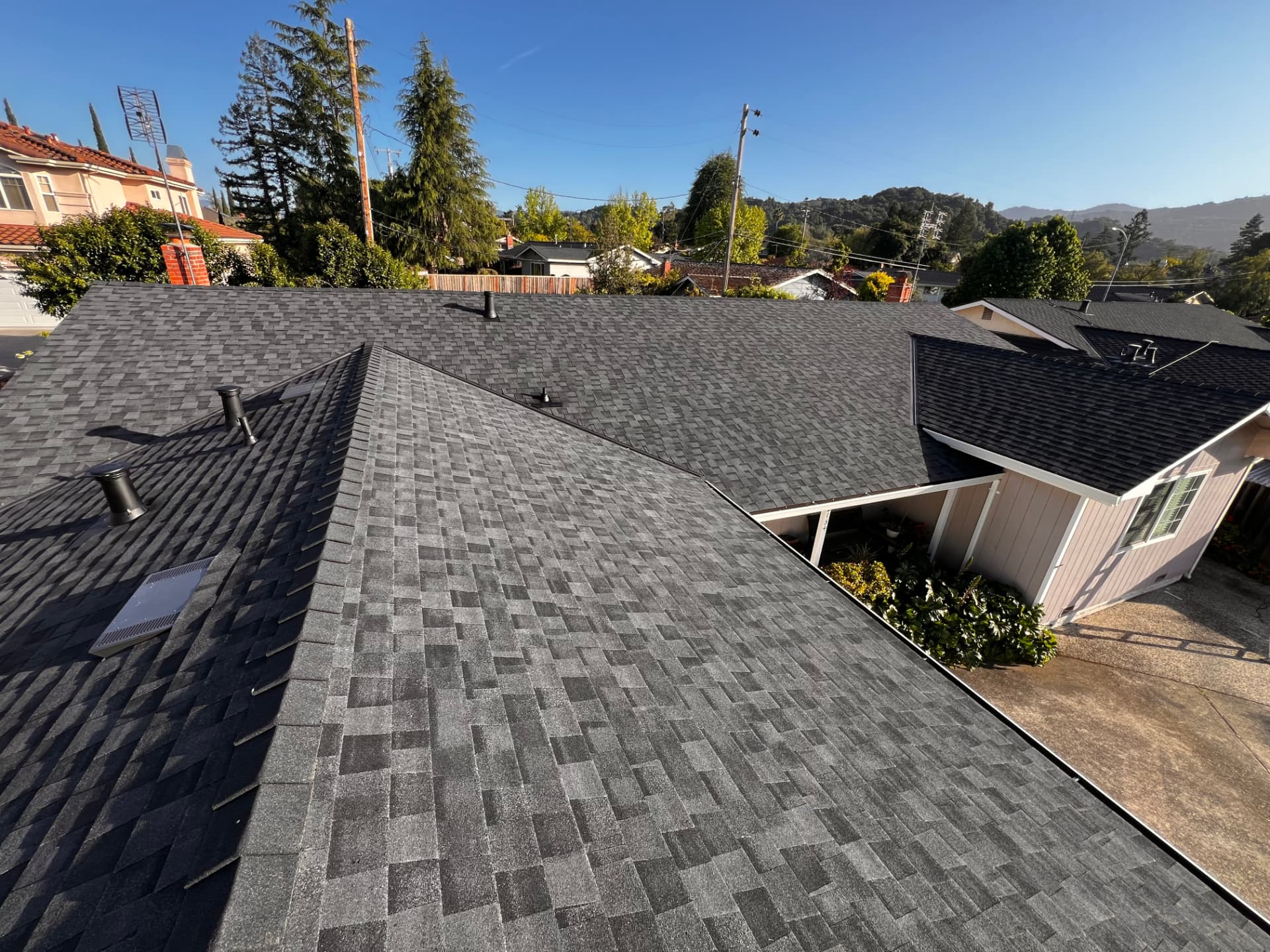 Residential roof installed by JMF Builders in Milpitas, CA
